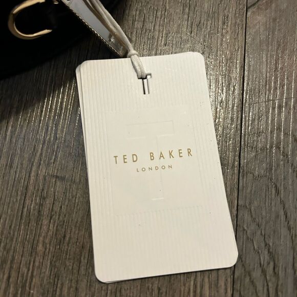 Ted Baker LIONA Leather Leopard Circle Handle Crossbody Black Purse Handbag - Picture 9 of 14